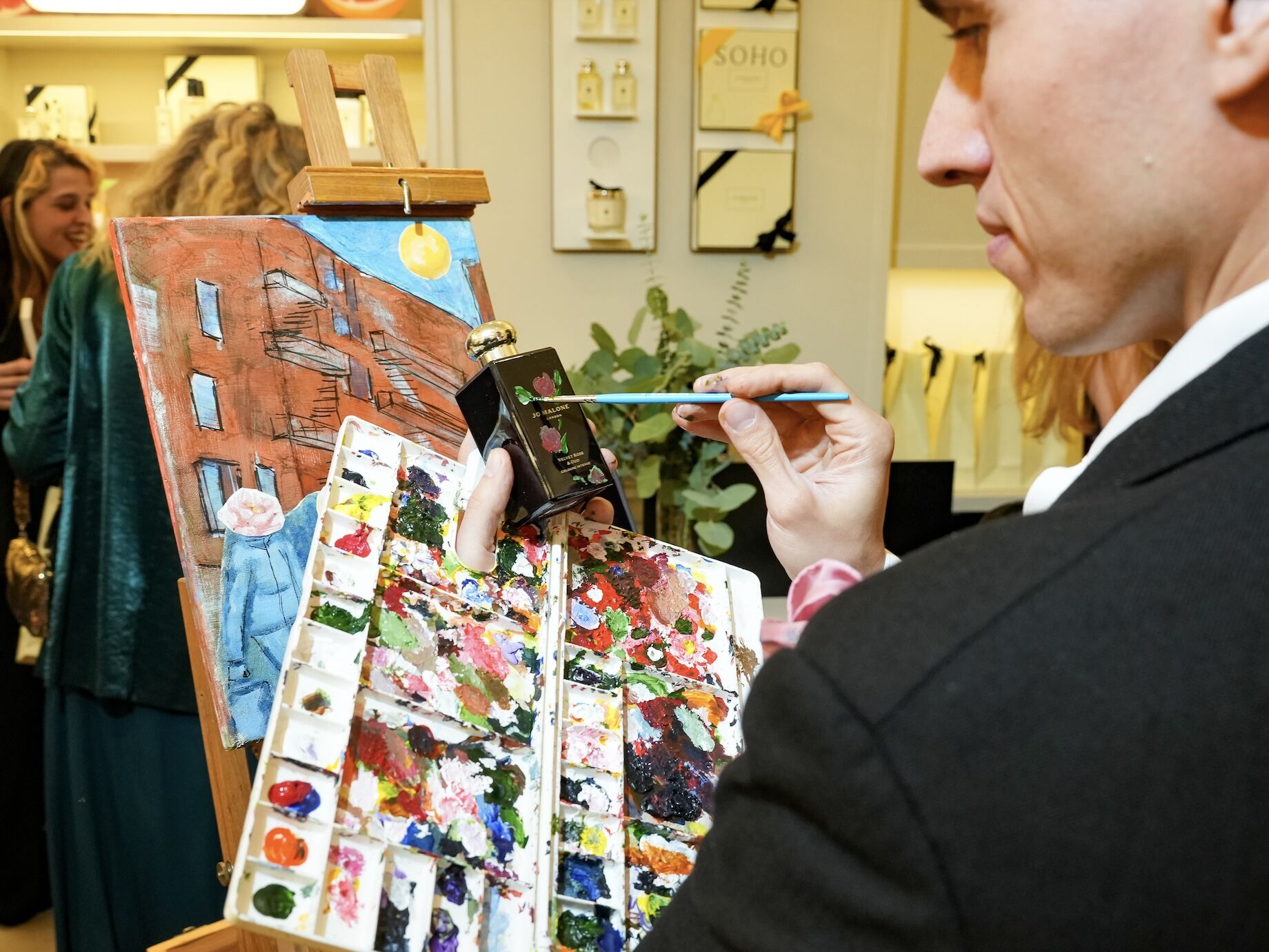 Live bottle painting at Jo Malone London